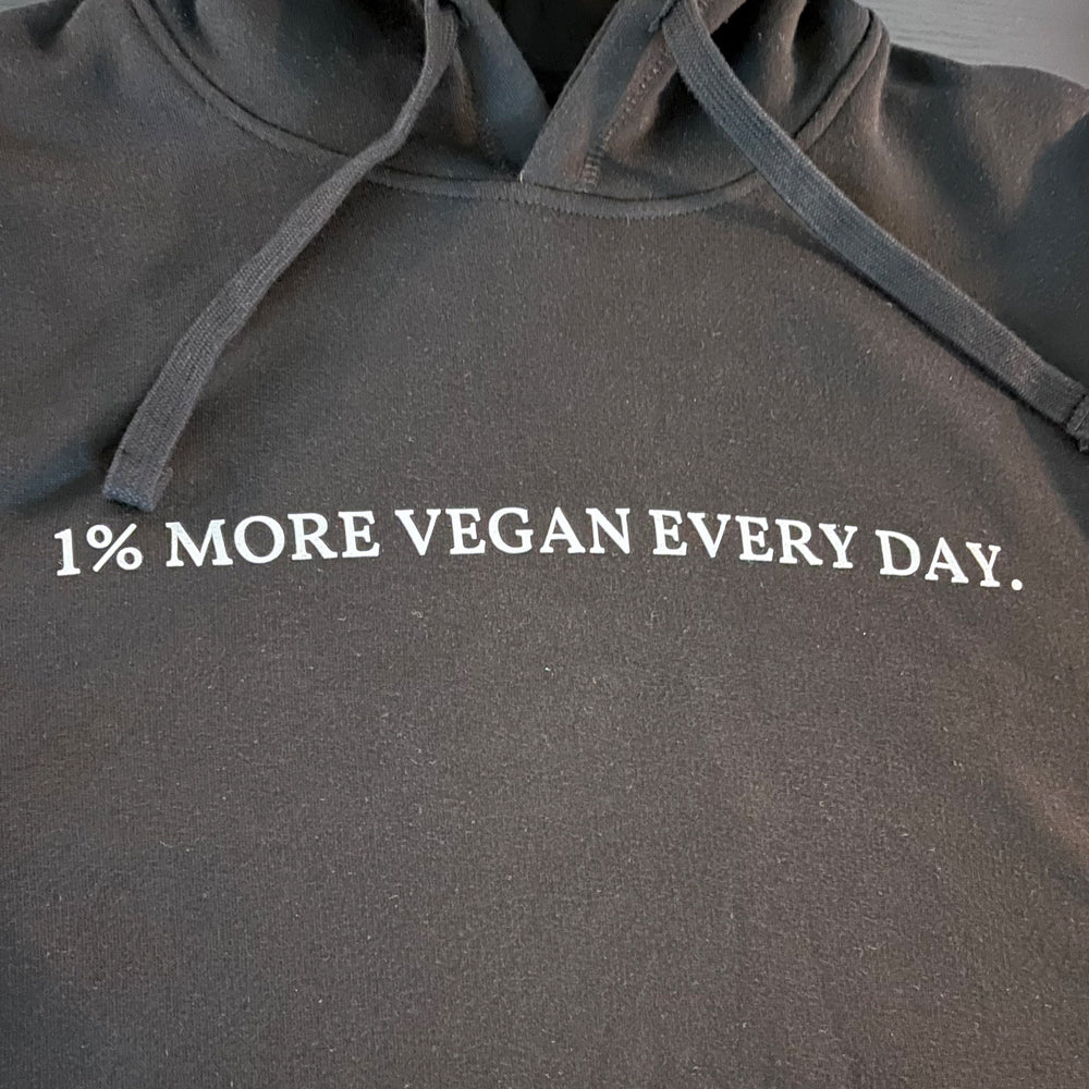 1% more Vegan every day Hoodie detail